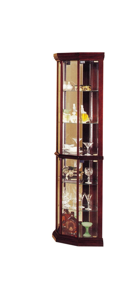 Huxley Cherry Finish Curio Cabinet (Corner) - 1st Choice Furniture Direct