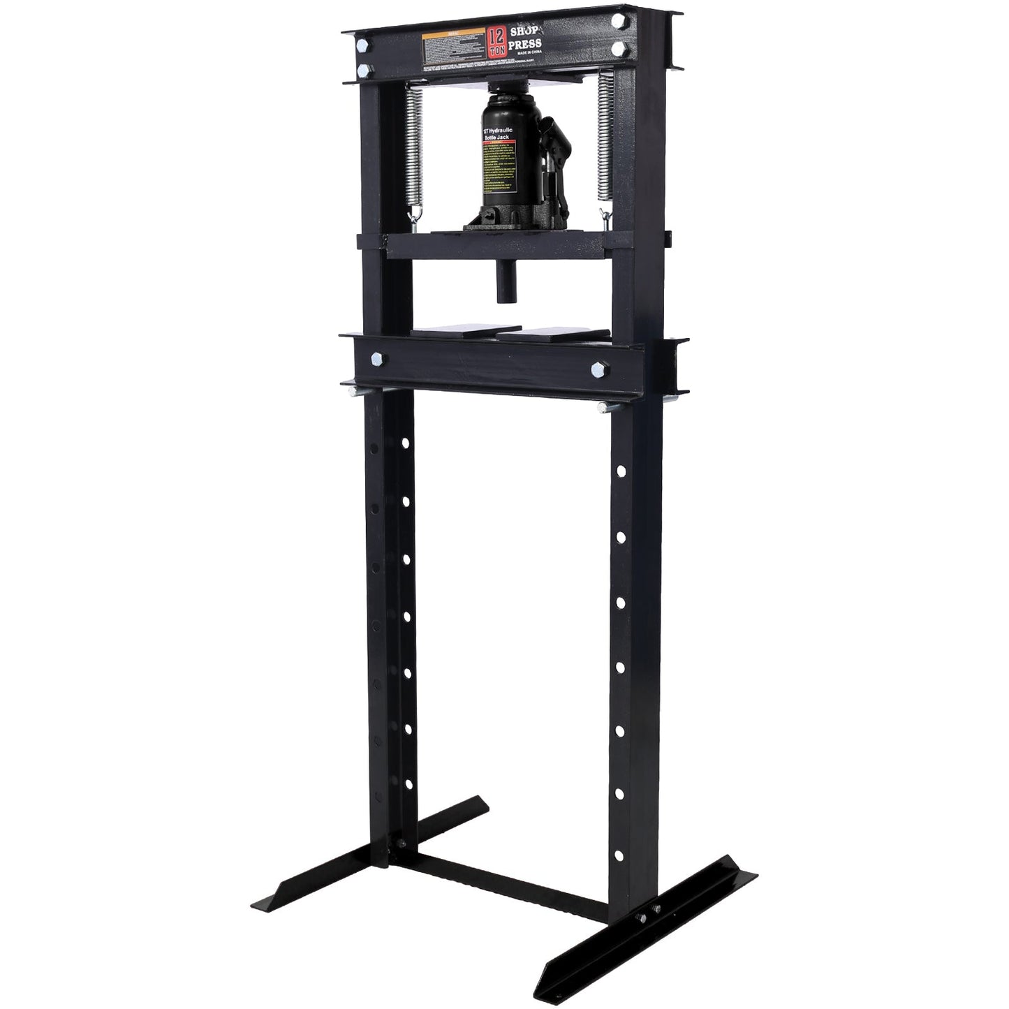 Hydraulic Shop Press ,12 - Ton Capacity , Floor Mount ,with Press Plates, H - Frame Garage Floor Press, Adjustable Working Table Height,black - 1st Choice Furniture Direct