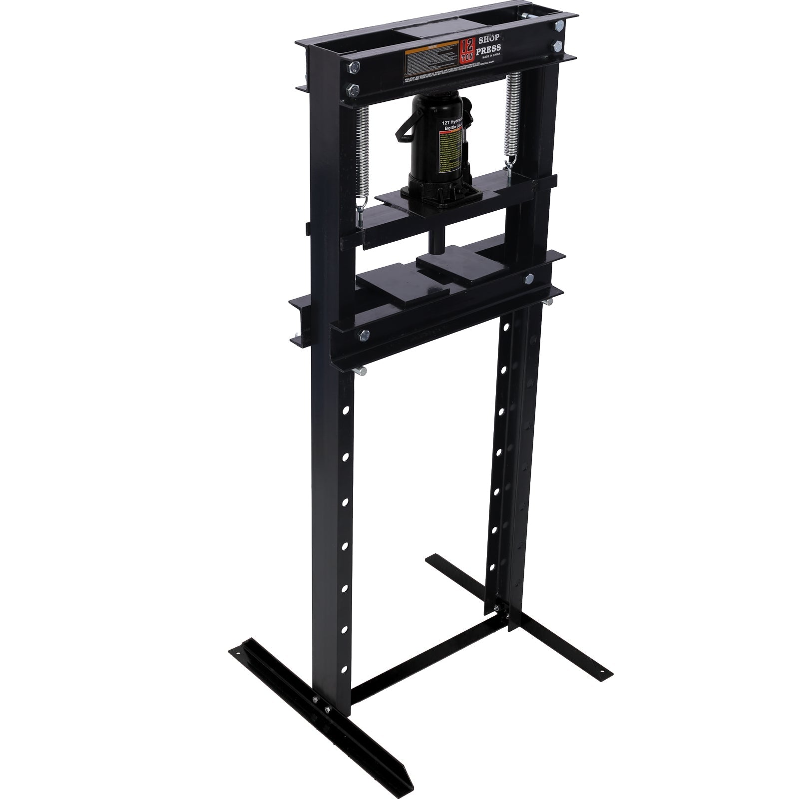 Hydraulic Shop Press ,12 - Ton Capacity , Floor Mount ,with Press Plates, H - Frame Garage Floor Press, Adjustable Working Table Height,black - 1st Choice Furniture Direct