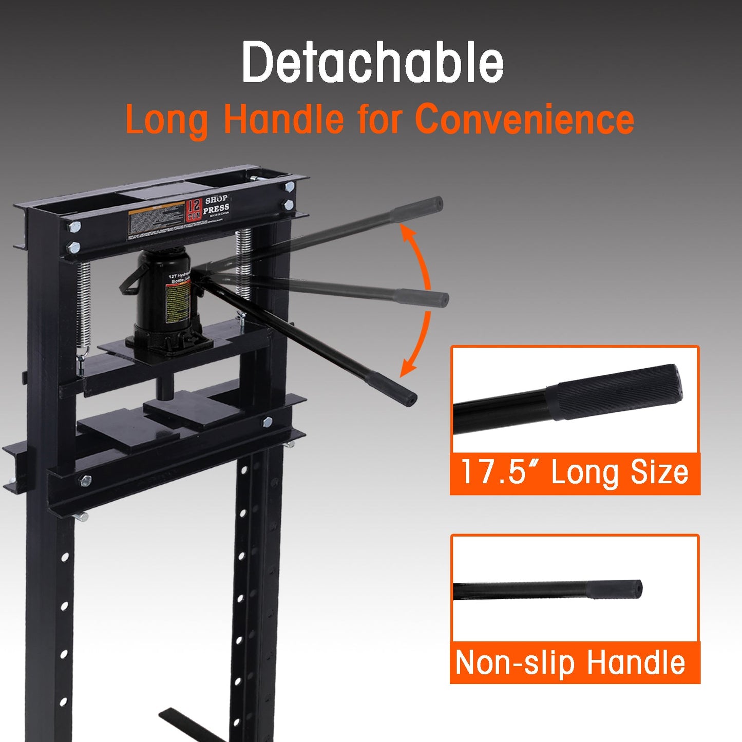 Hydraulic Shop Press ,12 - Ton Capacity , Floor Mount ,with Press Plates, H - Frame Garage Floor Press, Adjustable Working Table Height,black - 1st Choice Furniture Direct