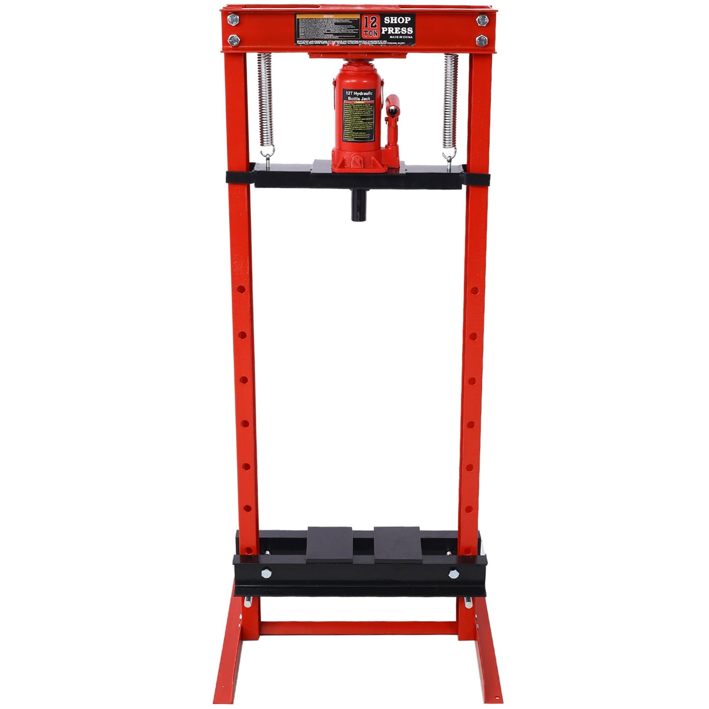 Hydraulic Shop Press ,12 - Ton Capacity , Floor Mount ,with Press Plates, H - Frame Garage Floor Press, Adjustable Working Table Height,red - 1st Choice Furniture Direct