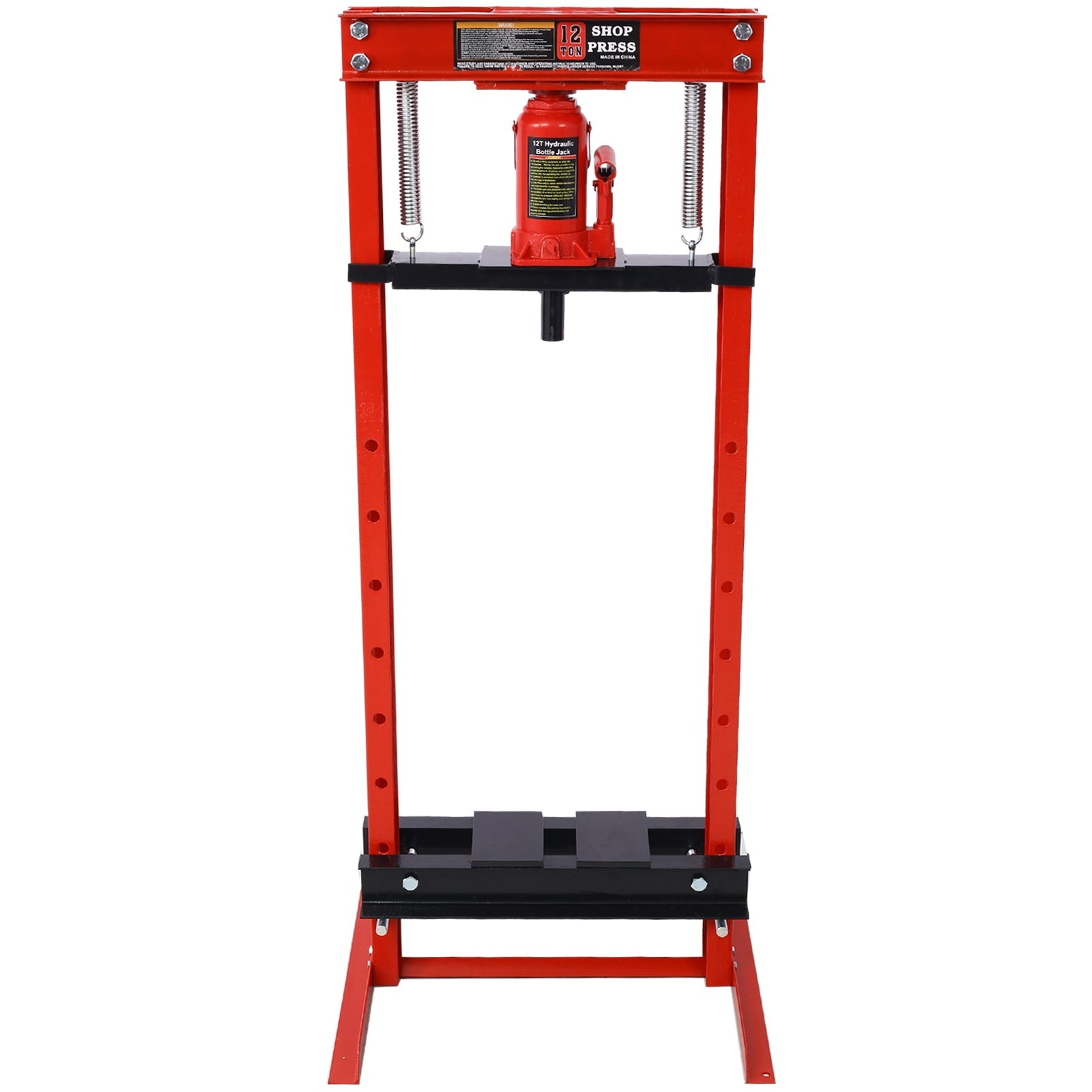 Hydraulic Shop Press ,12 - Ton Capacity , Floor Mount ,with Press Plates, H - Frame Garage Floor Press, Adjustable Working Table Height,red - 1st Choice Furniture Direct