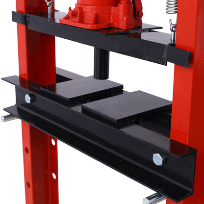 Hydraulic Shop Press ,12 - Ton Capacity , Floor Mount ,with Press Plates, H - Frame Garage Floor Press, Adjustable Working Table Height,red - 1st Choice Furniture Direct