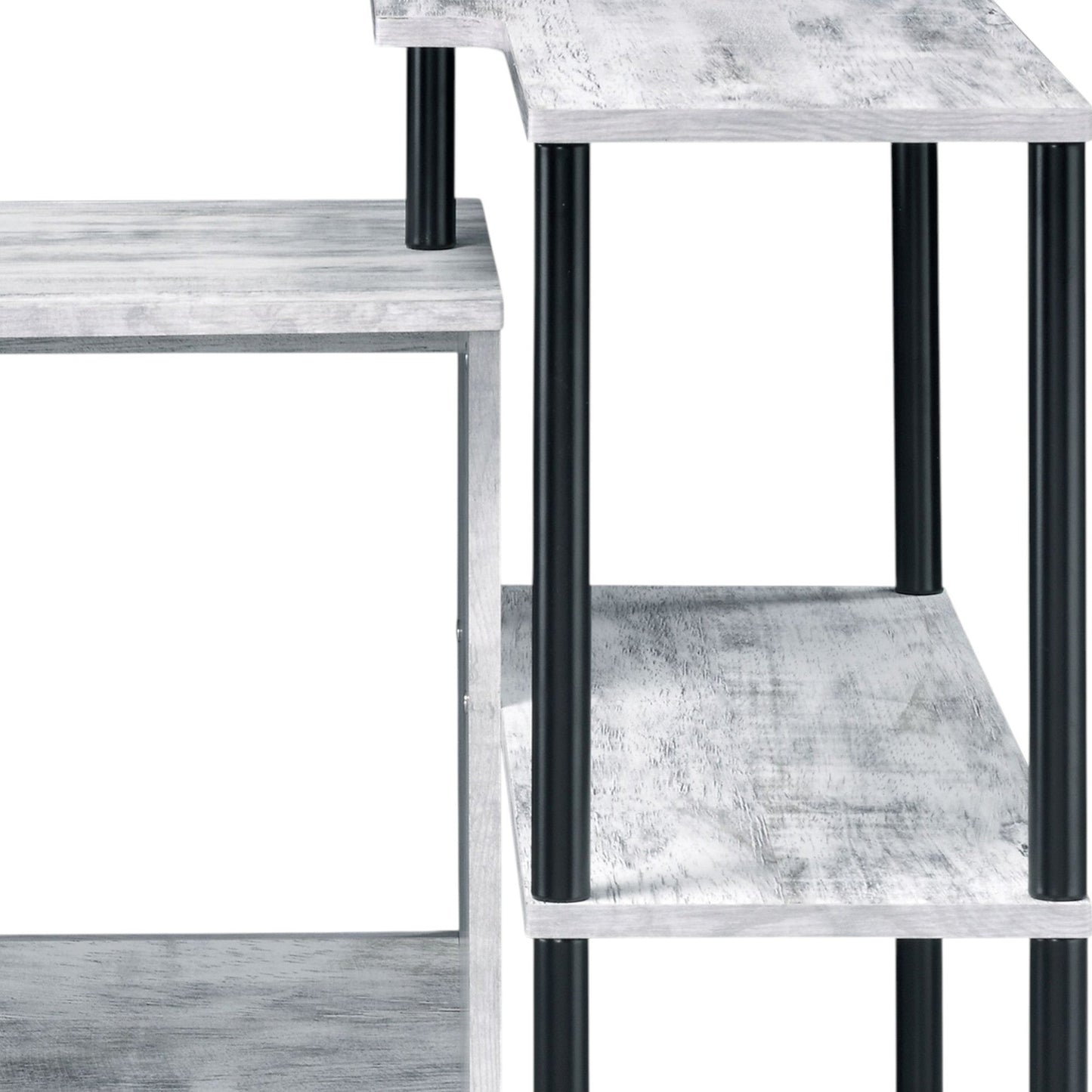 Ievi Antique White & Black Finish Writing Desk - 1st Choice Furniture Direct