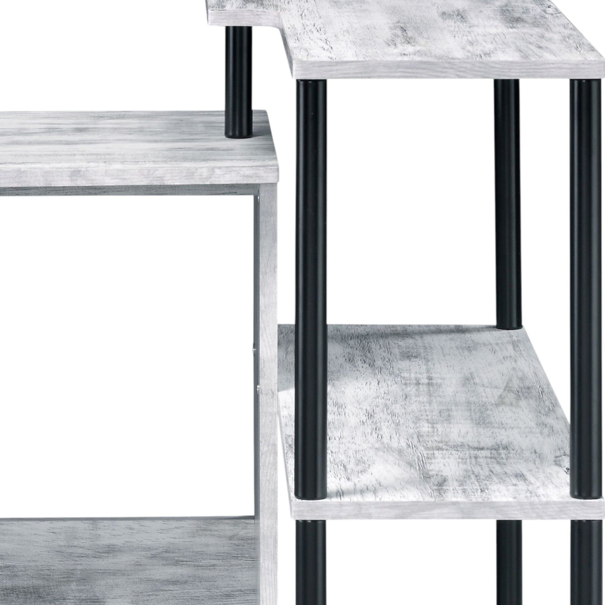 Ievi Antique White & Black Finish Writing Desk - 1st Choice Furniture Direct