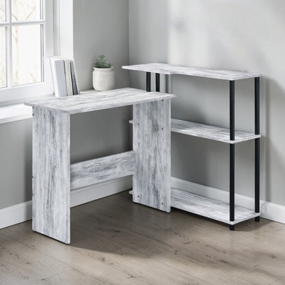Ievi Antique White & Black Finish Writing Desk - 1st Choice Furniture Direct