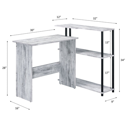 Ievi Antique White & Black Finish Writing Desk - 1st Choice Furniture Direct