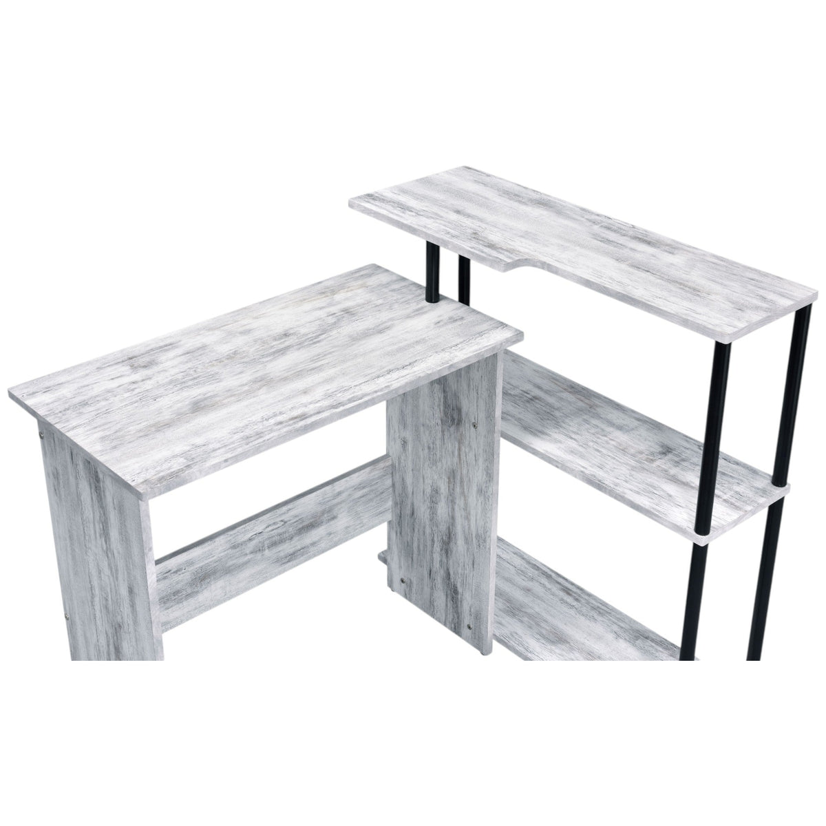 Ievi Antique White & Black Finish Writing Desk - 1st Choice Furniture Direct