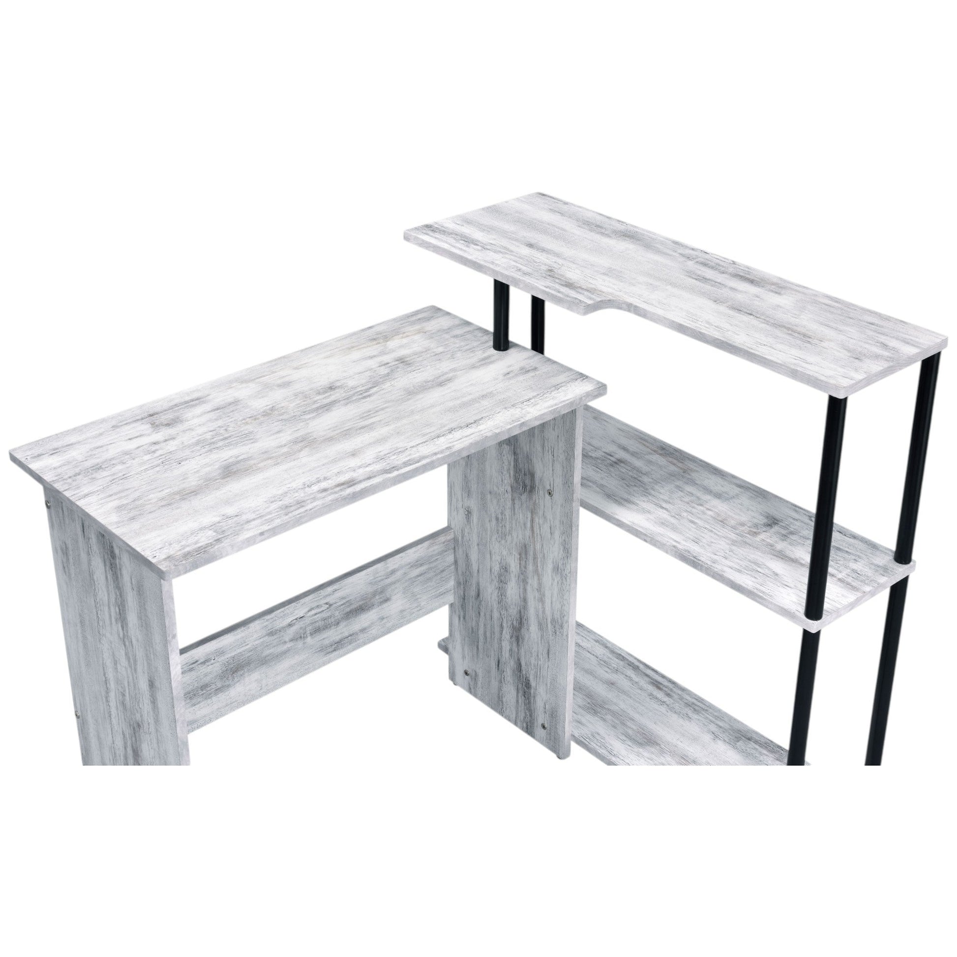 Ievi Antique White & Black Finish Writing Desk - 1st Choice Furniture Direct