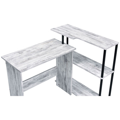 Ievi Antique White & Black Finish Writing Desk - 1st Choice Furniture Direct