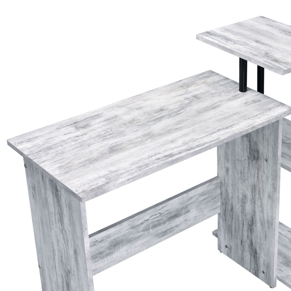 Ievi Antique White & Black Finish Writing Desk - 1st Choice Furniture Direct