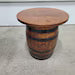 Mini Whiskey Barrel End Table | 10 Gallon Barrel Table with Oak Top (22.5")