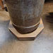 Amish Milk Can Bar Stool with Tractor Seat | Reclaimed Barn Wood Base 30" Bar Height