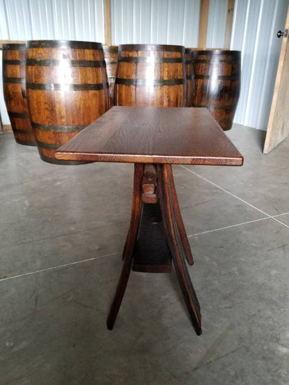 Whiskey Barrel Stave End Table | Handcrafted White Oak Rustic Accent Table