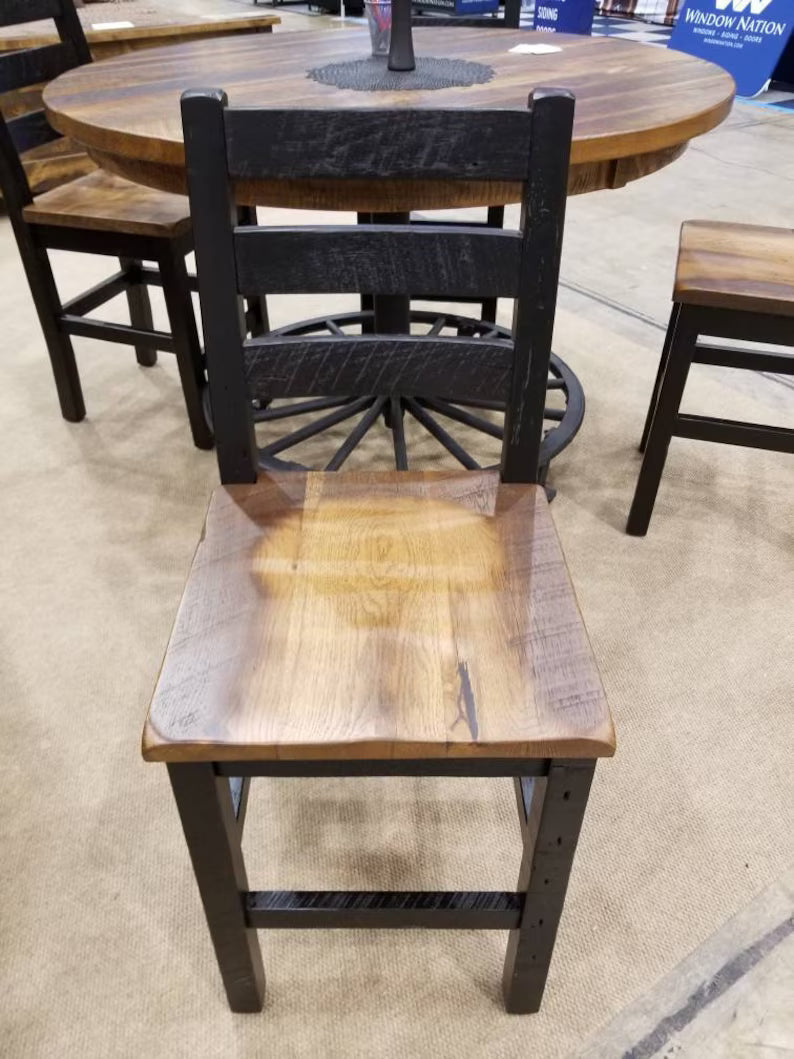 Amish Reclaimed Wood Bar Stools – Rustic Heavy Duty Seating