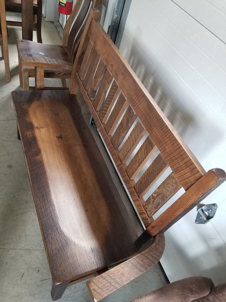 Handcrafted Reclaimed Barnwood Rustic Bench
