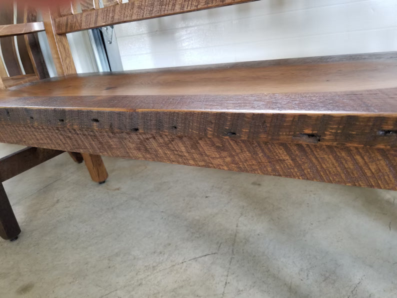 Handcrafted Reclaimed Barnwood Rustic Bench