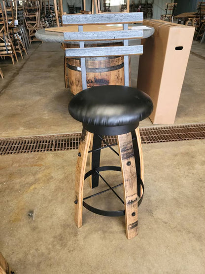Handcrafted Whiskey Barrel Stave Bar Stool | Rustic Pub Seating