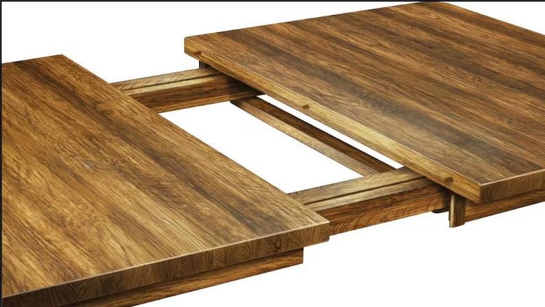 Amish Reclaimed Barn Wood Extension Table | 42" x 60" Dining Table with Leaves