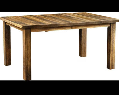Amish Reclaimed Barn Wood Extension Table | 42" x 60" Dining Table with Leaves