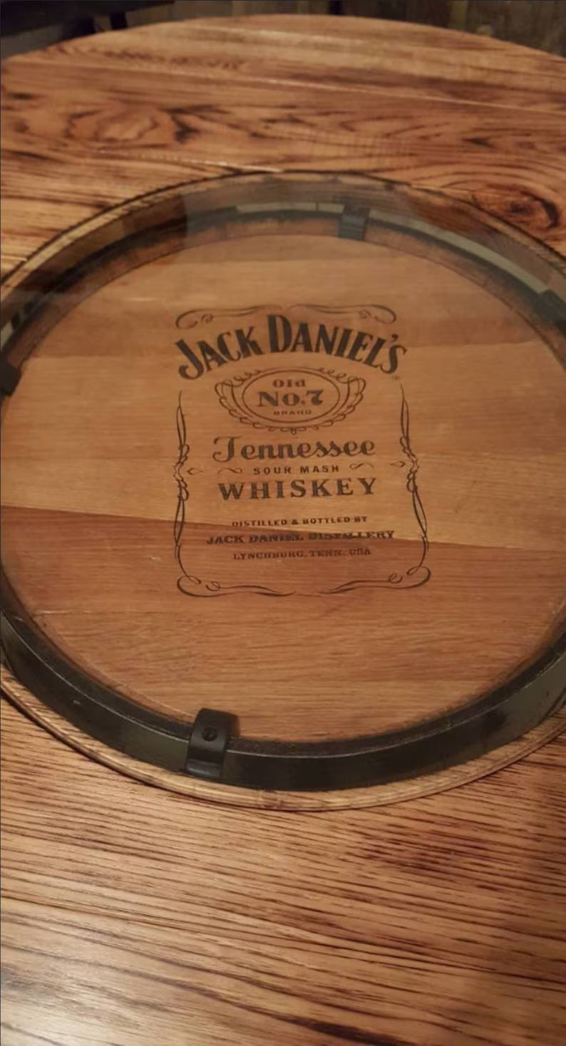 Whiskey Barrel Table Set with Concrete Top – 48” Square Bar Table & 4 Stools