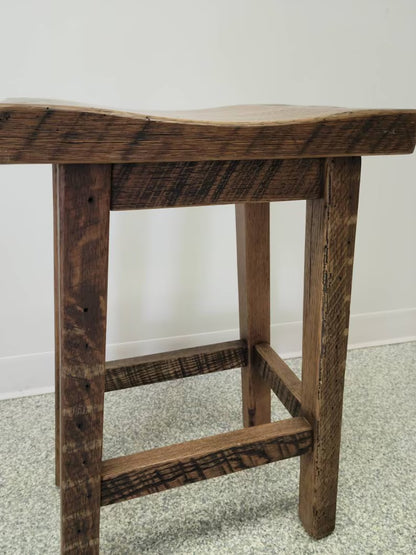 Reclaimed Barnwood Bar Stool – 24 or 30 Inch Height
