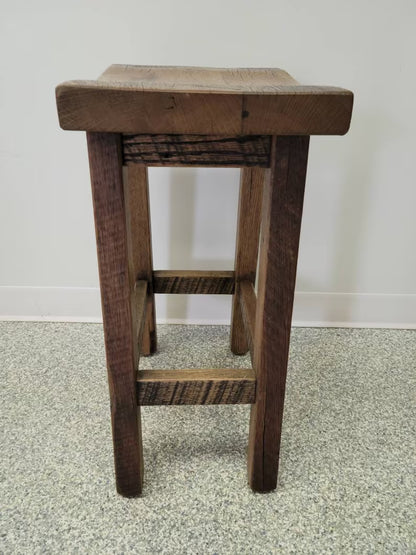 Reclaimed Barnwood Bar Stool – 24 or 30 Inch Height