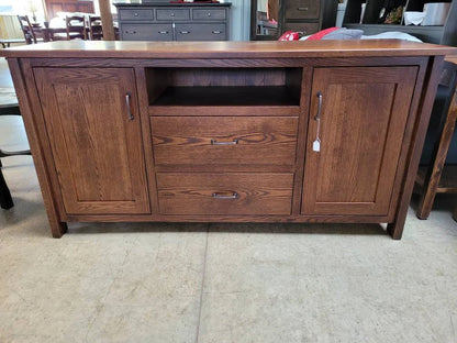 Amish Solid Oak TV Console | Handcrafted USA Entertainment Center