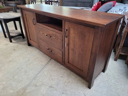 Amish Solid Oak TV Console | Handcrafted USA Entertainment Center