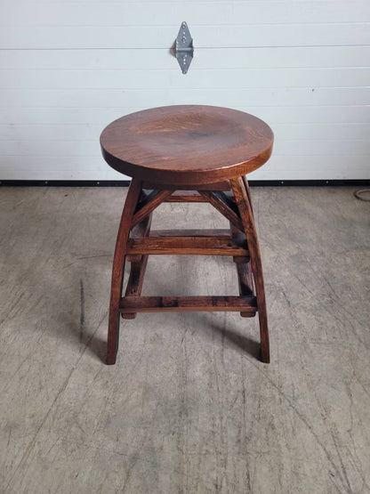 Authentic Whiskey Barrel Swivel Bar Stool | Handmade Rustic Seating