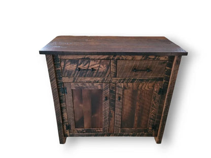 Reclaimed Oak Barnwood Buffet Cabinet with Drawers & Doors