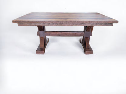 Reclaimed Barnwood Dining Table 72” – Rustic Oak & Maple Farmhouse Table