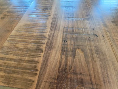 Brown Maple High Top Farmhouse Table – Solid Wood Rustic Dining Table