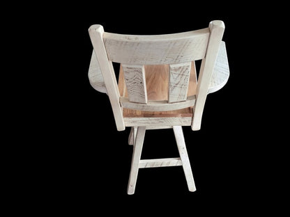 Amish Reclaimed Barnwood Swivel Bar Stool with Hickory Seat