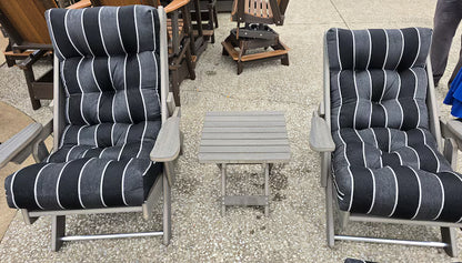 Amish Poly Reclining Adirondack Chair Set with Table & Footrests