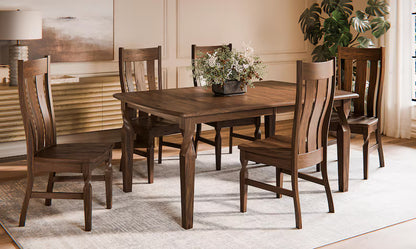 Amish 7 Piece Hickory Dining Set | Solid Wood Farmhouse Table