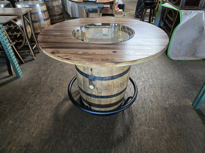 Handcrafted Whiskey Barrel Table Set with Stools | Rustic Furniture