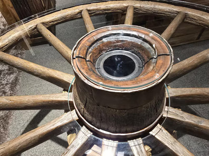 Authentic Wagon Wheel Pub Table with Tempered Glass Top