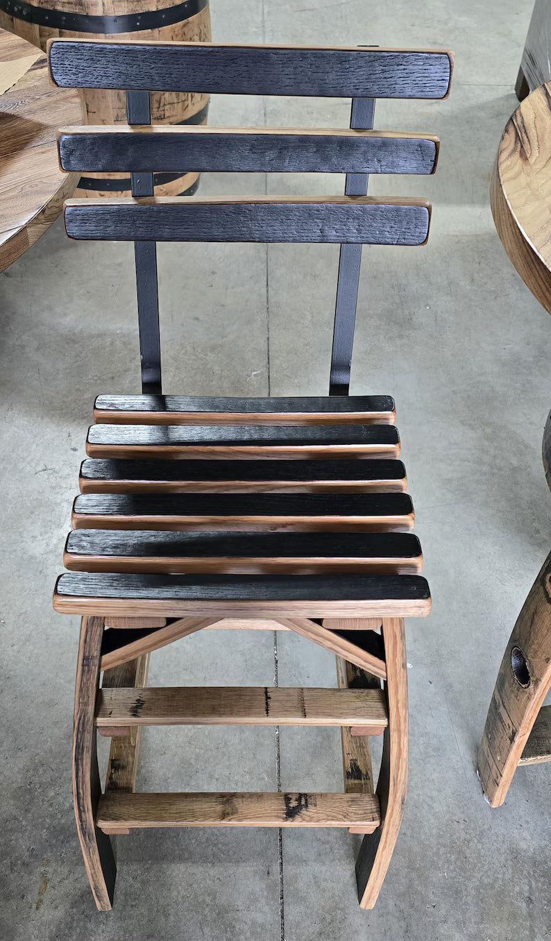 Buffalo Trace Whiskey Barrel Pub Table Set with 2 Stools | Rustic Bourbon Furniture