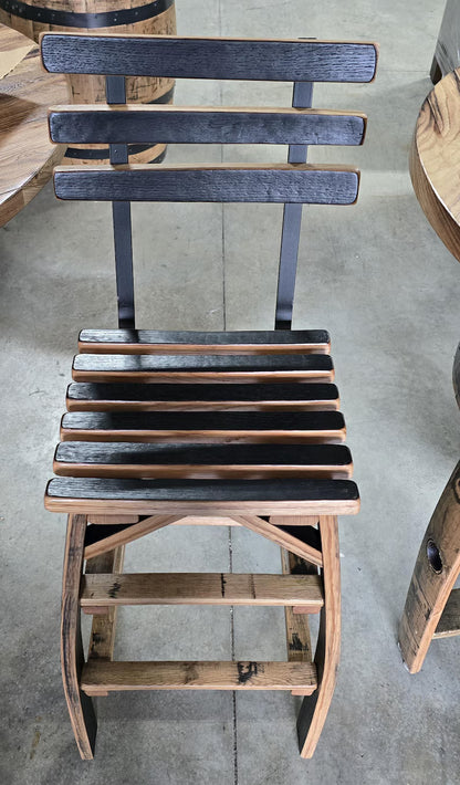 Buffalo Trace Whiskey Barrel Pub Table Set with 2 Stools | Rustic Bourbon Furniture