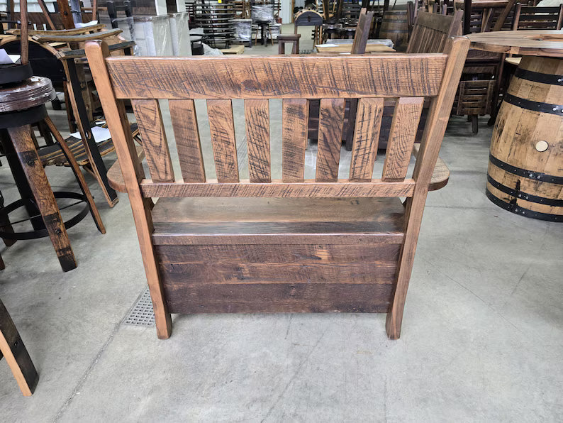 Handmade Reclaimed Wood Deacon Bench | Rustic Farmhouse Entryway Bench