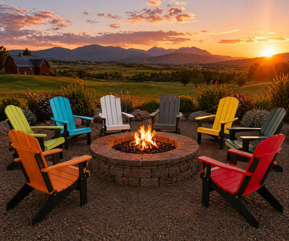 Amish Handcrafted Poly Adirondack Chair Outdoor Patio Chair