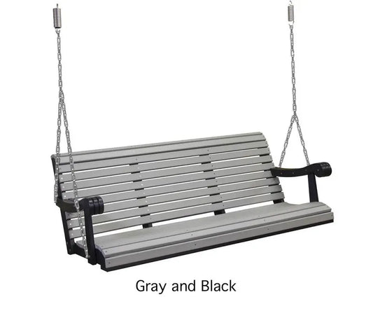 Amish Handcrafted Poly Porch Swing 64 Inch Outdoor Swing