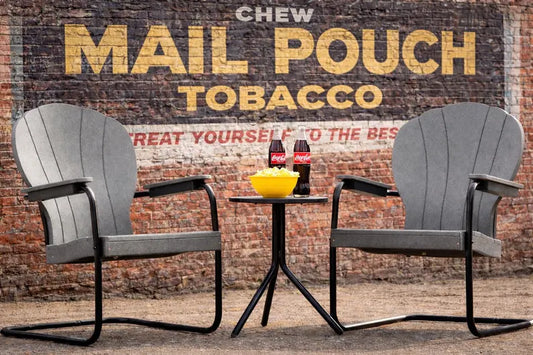 Amish Retro Poly Patio Chair Set with Side Table