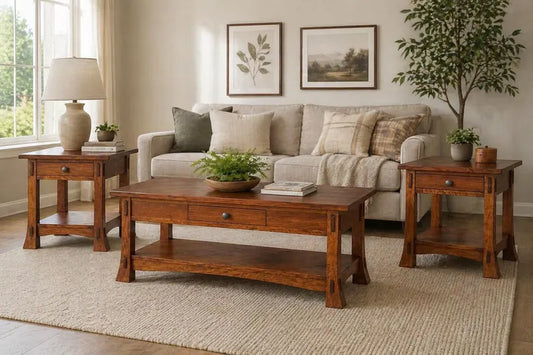 Amish Mission Style Coffee Table and End Table Set