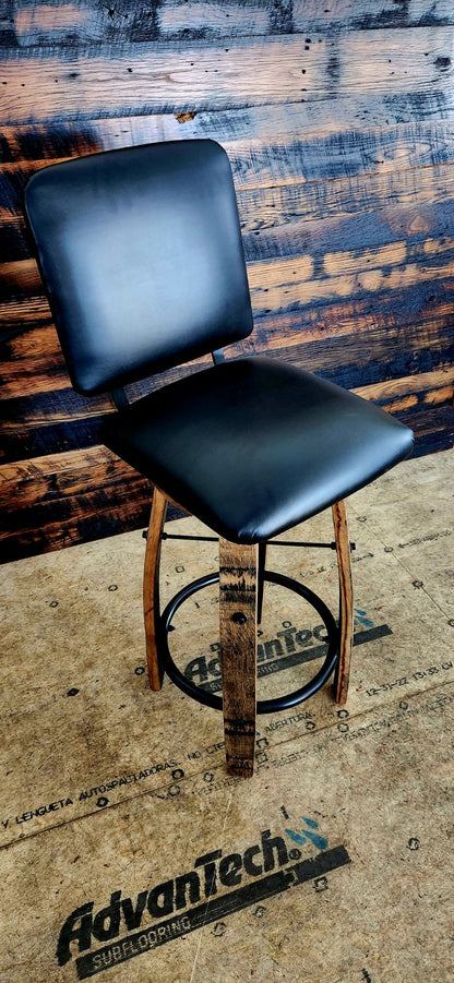 William Sheppee Bar Stool with Swivel Cushioned Seat & Back