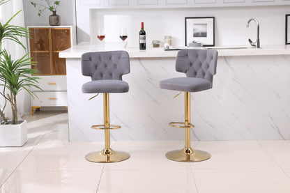 1st Choice Modern Swivel Velvet Bar Stool Counter Height Chairs - Set of 2