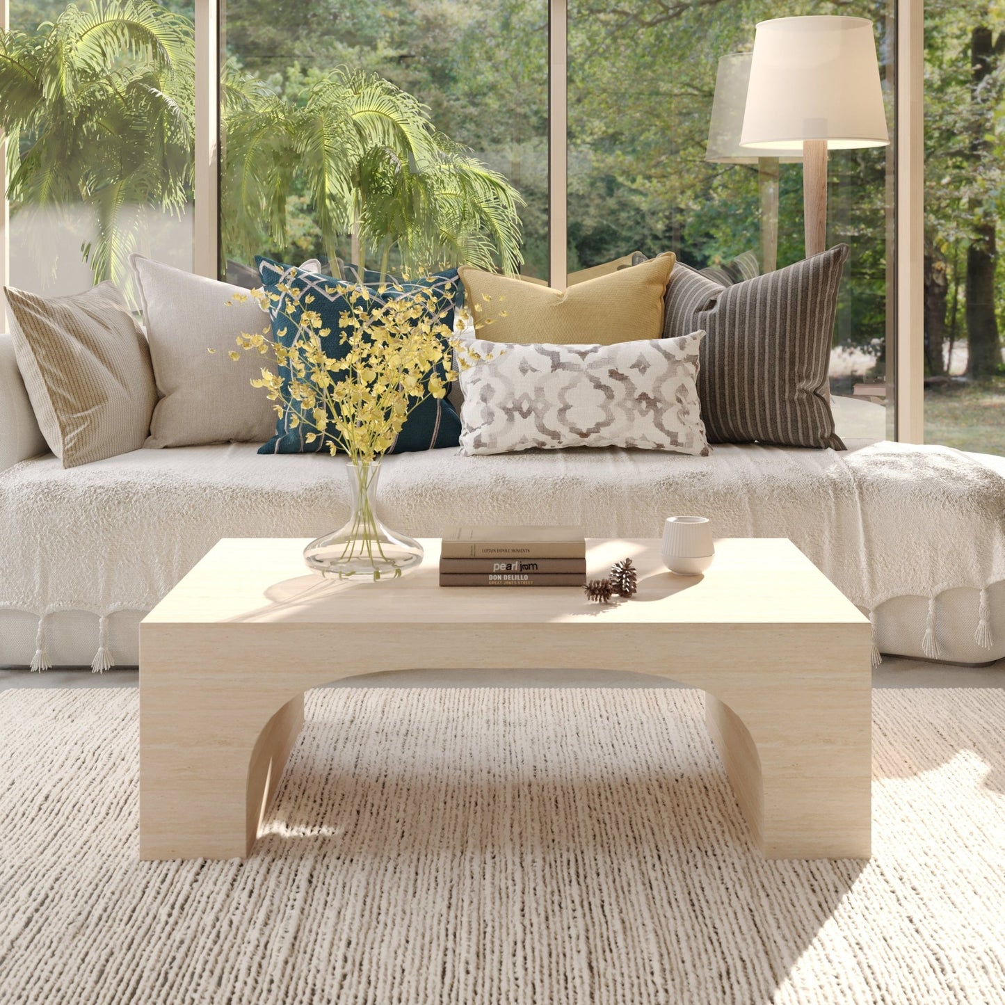 Inca Travertine Stone Coffee Table - 1st Choice Furniture Direct