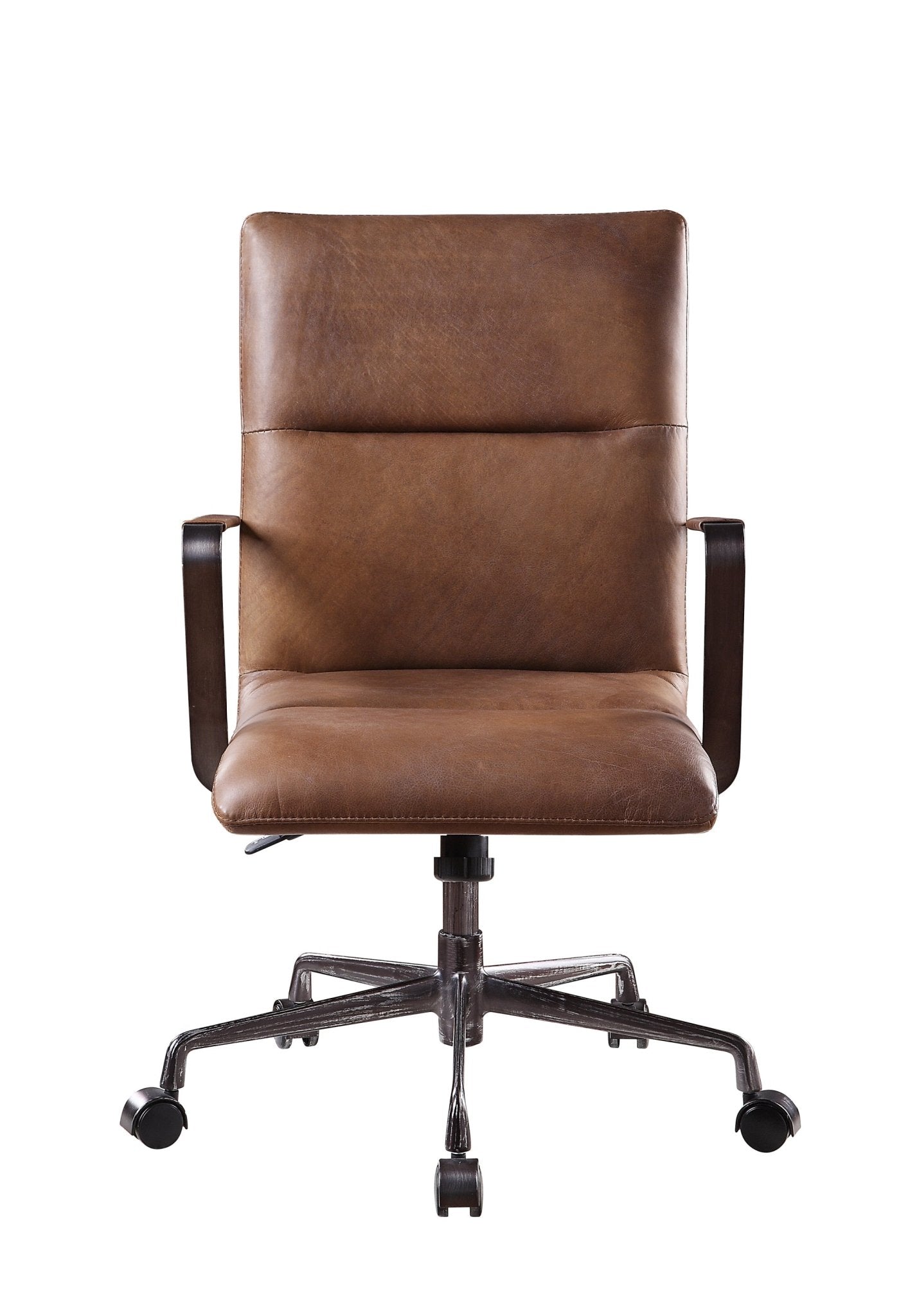 Indra Vintage Chocolate Top Grain Leather Office Chair - 1st Choice Furniture Direct