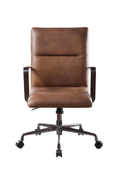 Indra Vintage Chocolate Top Grain Leather Office Chair - 1st Choice Furniture Direct